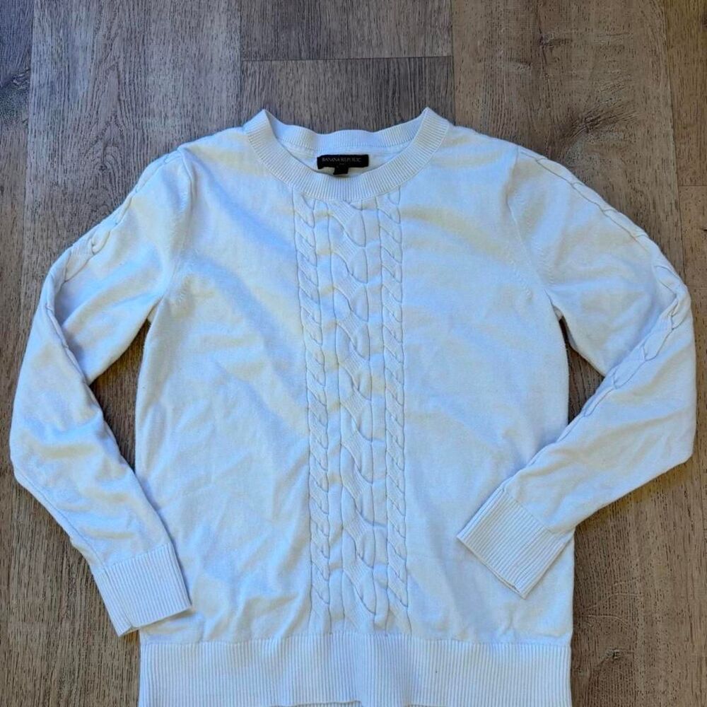 Banana-republic Women's White and Cream Jumper